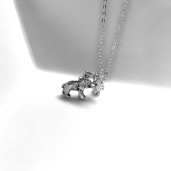 Tiny Elephant Charm Necklace - Picture 2 of 2